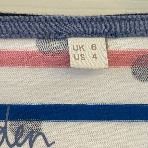 Boden Multicolor Striped and Dotted Long Sleeve Top Women's 4 - Picture 5 of 6